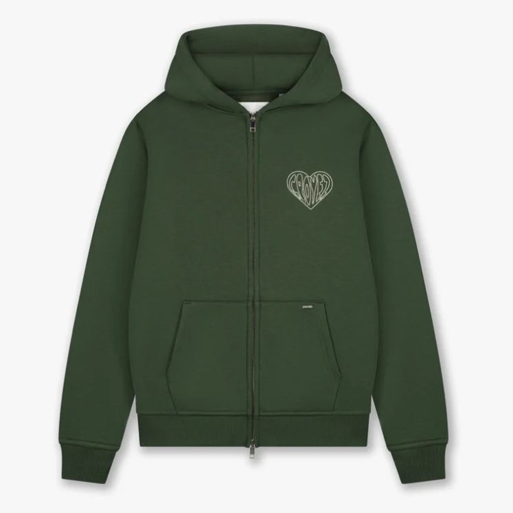 Croyez Stitched Heart Vest Donker Groen