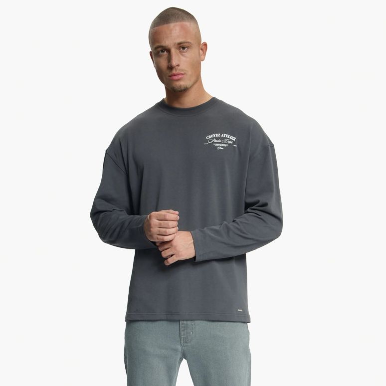 Croyez Studio Dept Longsleeve T-shirt Antraciet