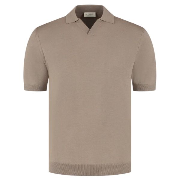 Duquezzi Merino Buttonless Polo Beige