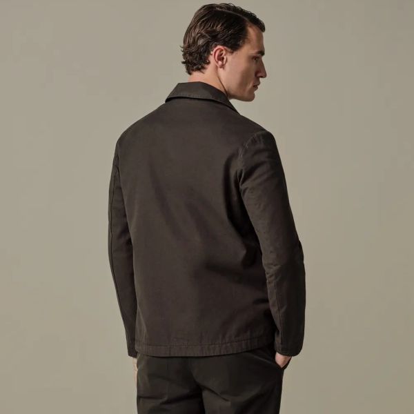 Profuomo Normal Fit Overshirt Donker Bruin