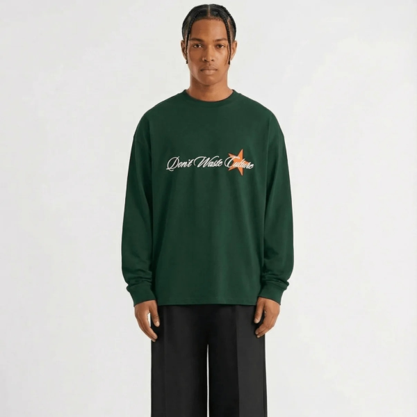Don't Waste Culture Unisa Longsleeve T-shirt Donker Groen