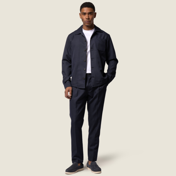 Duquezzi Wool Blend Broek Navy