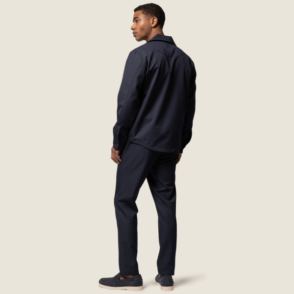 Duquezzi Wool Blend Broek Navy