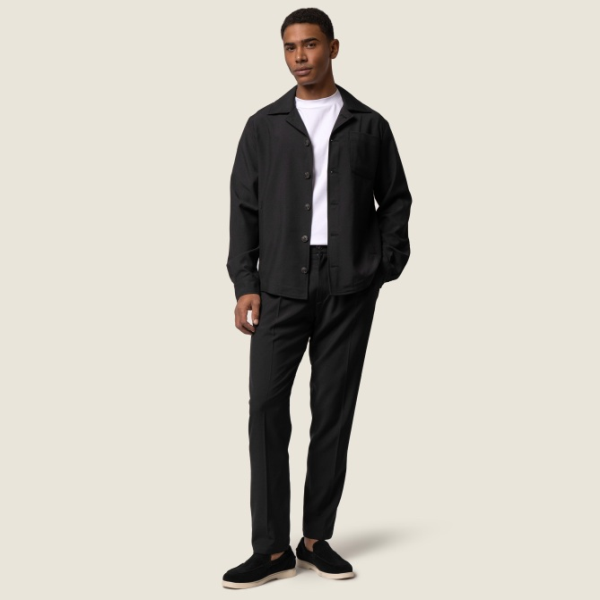 Duquezzi Wool Blend Overshirt Zwart