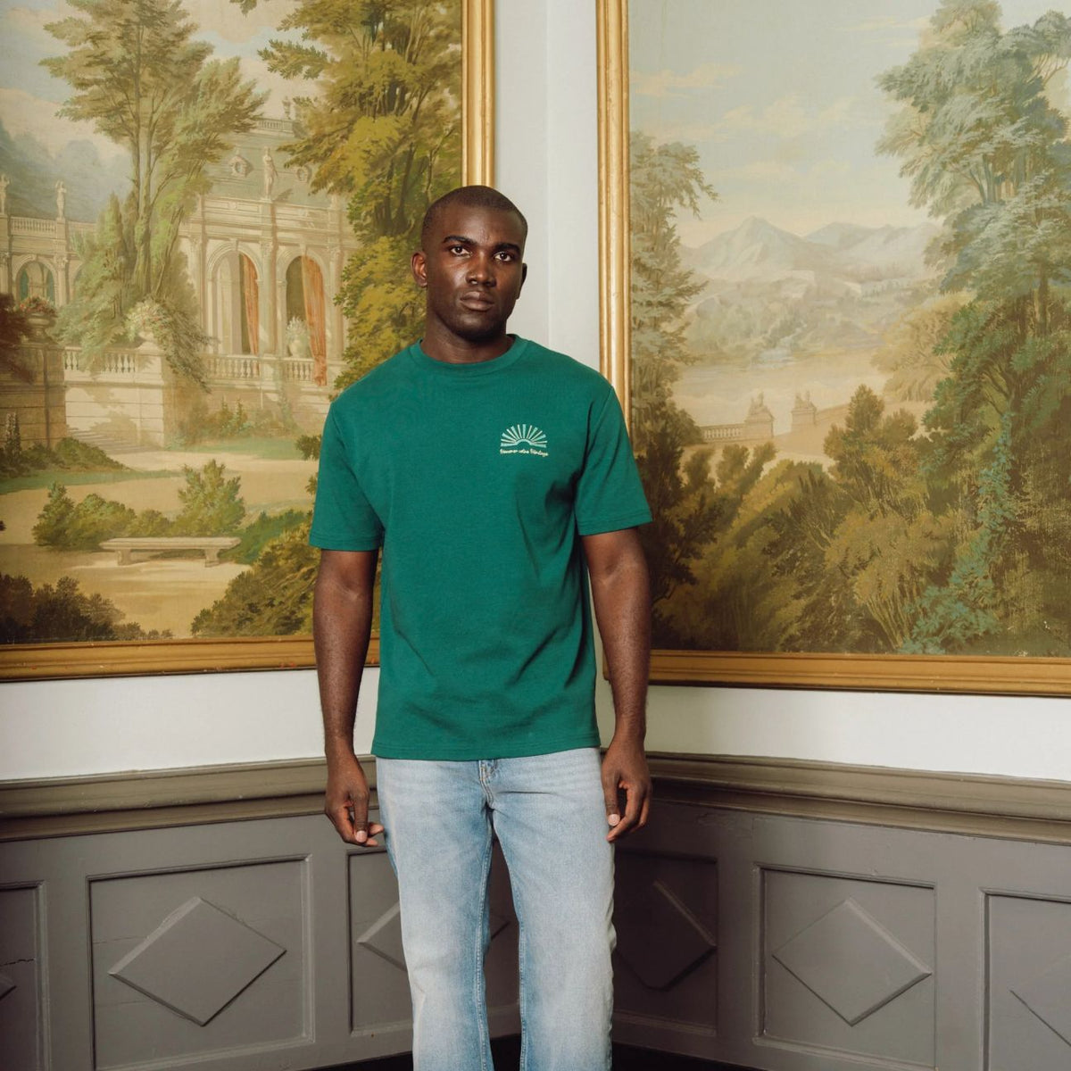 Edmonds Honorer Embroidery T-shirt Donker Groen