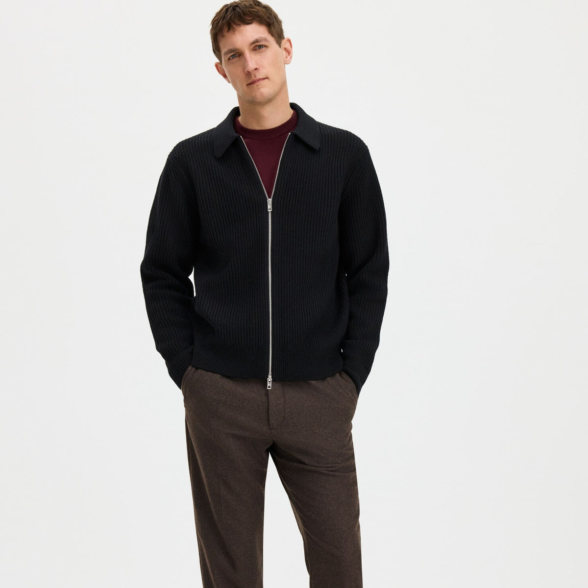 Filippa K Ribbed Wool Vest Zwart