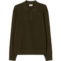 Filippa K Textured Knit Longsleeve Polo Donker Groen