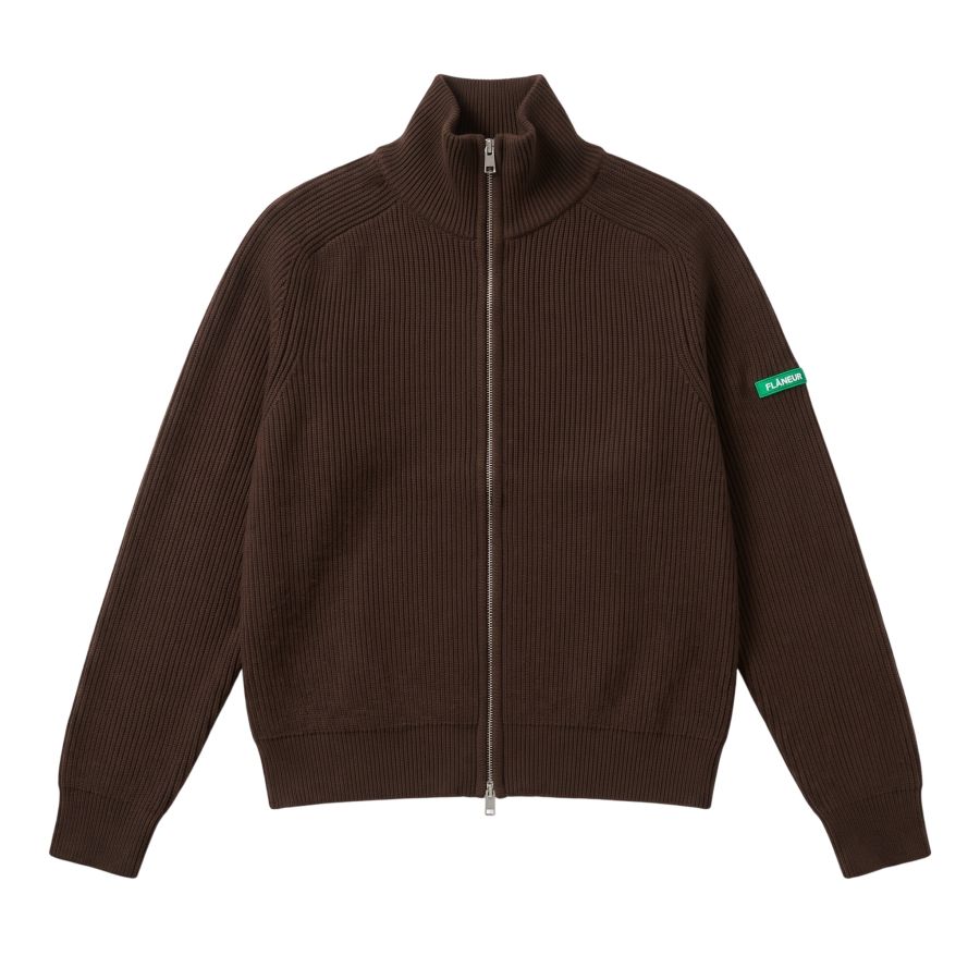 Flâneur Badge Knit Cardigan Bruin