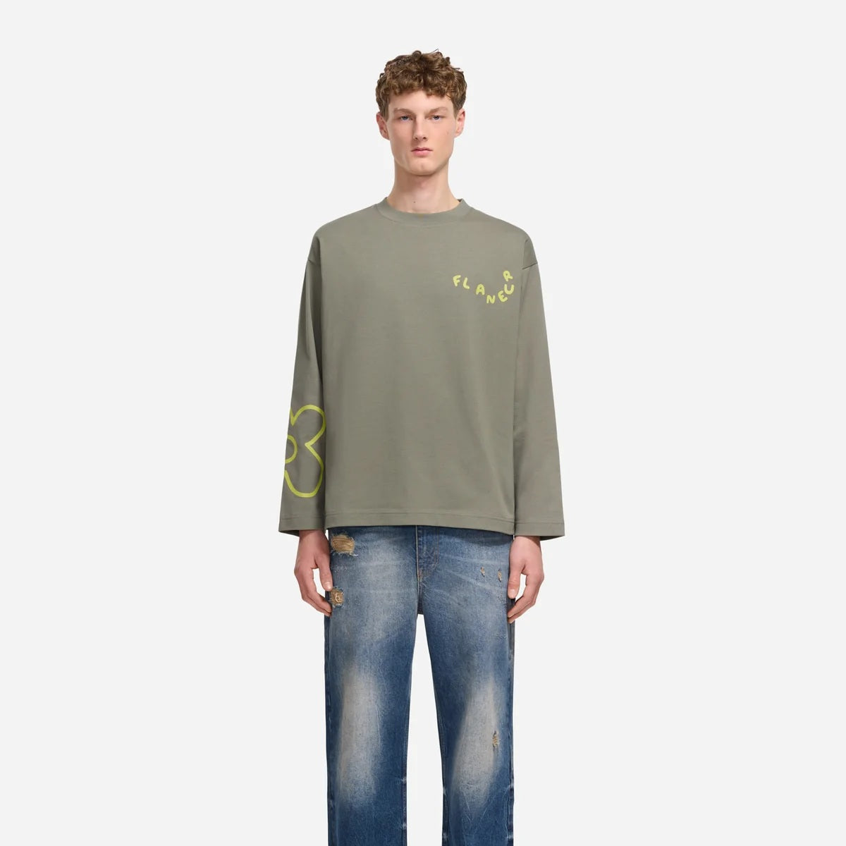 Flâneur Blossom Longsleeve T-shirt Donker Groen