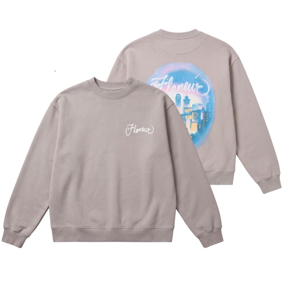 Flâneur City Airbrush Sweater Grijs