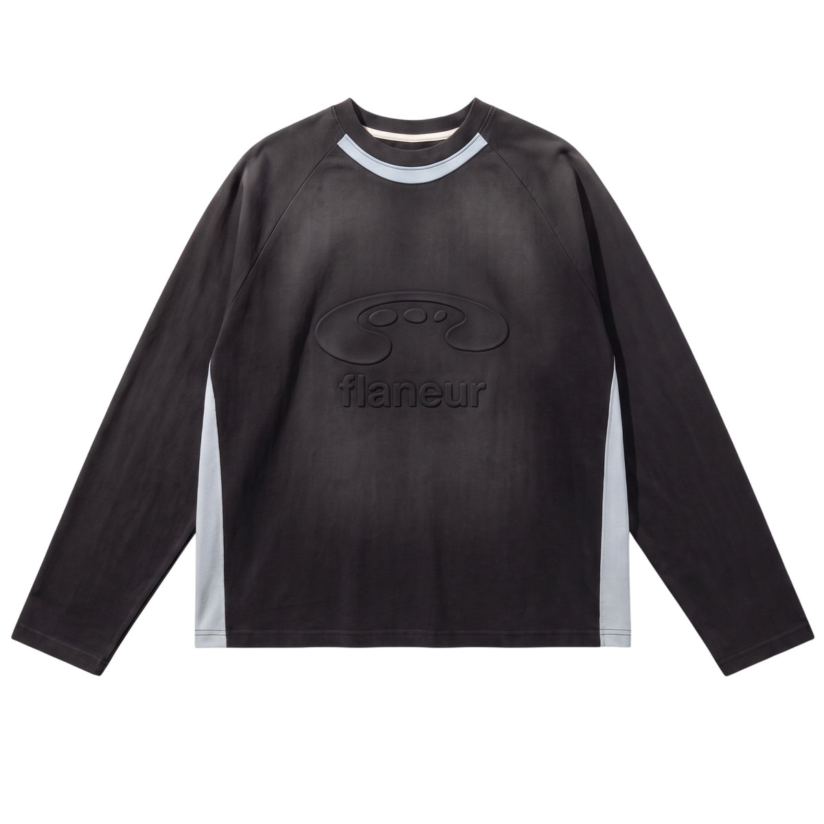 Flâneur Music Paneled Longsleeve T-shirt Zwart