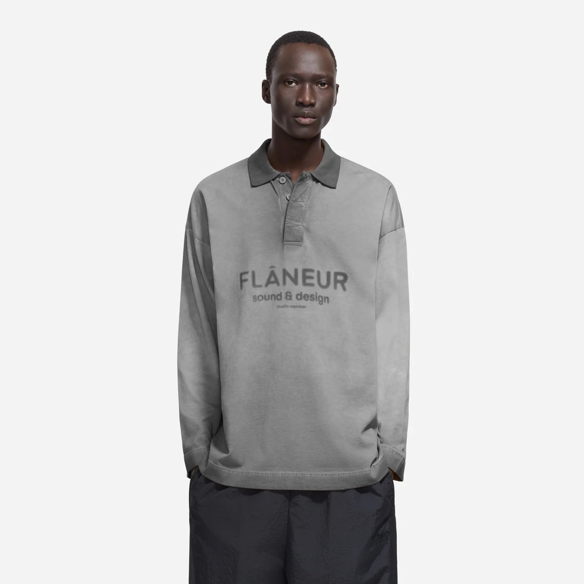 Flâneur Sound & Design Studio Member Longsleeve Polo Antraciet