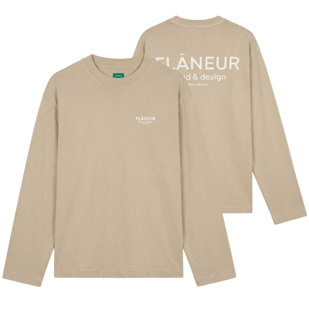 Flâneur Sound & Design Studio Member Longsleeve T-shirt Beige