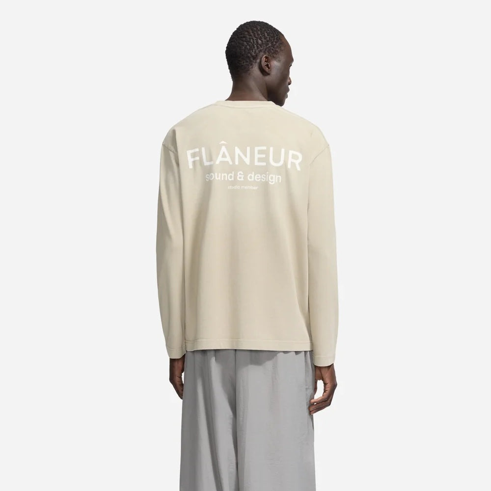 Flâneur Sound & Design Studio Member Longsleeve T-shirt Beige