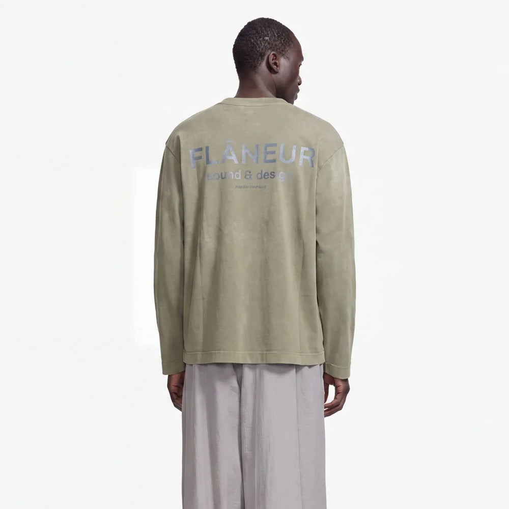 Flâneur Sound & Design Studio Member Longsleeve T-shirt Donker Groen