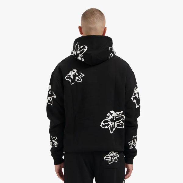 Flower Hoodie Zwart