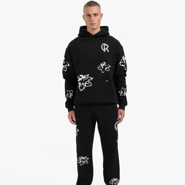 Flower Hoodie Zwart