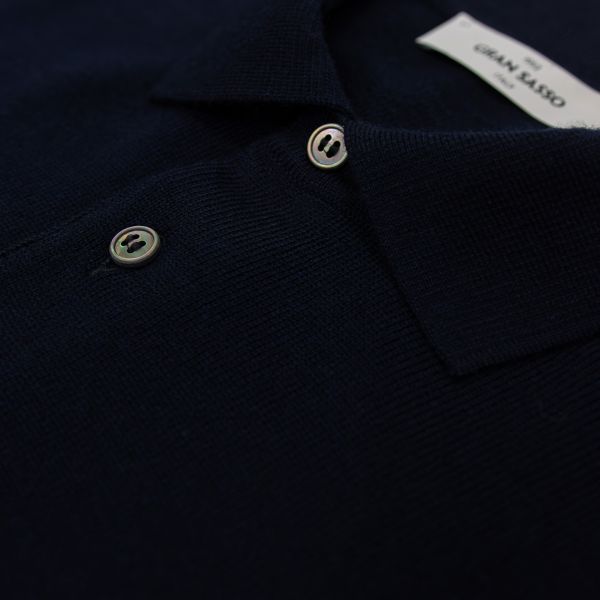 Gran Sasso Tennis Polo Sweater Navy