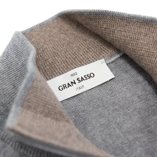 Gran Sasso Zip Mock Sweater Grijs1