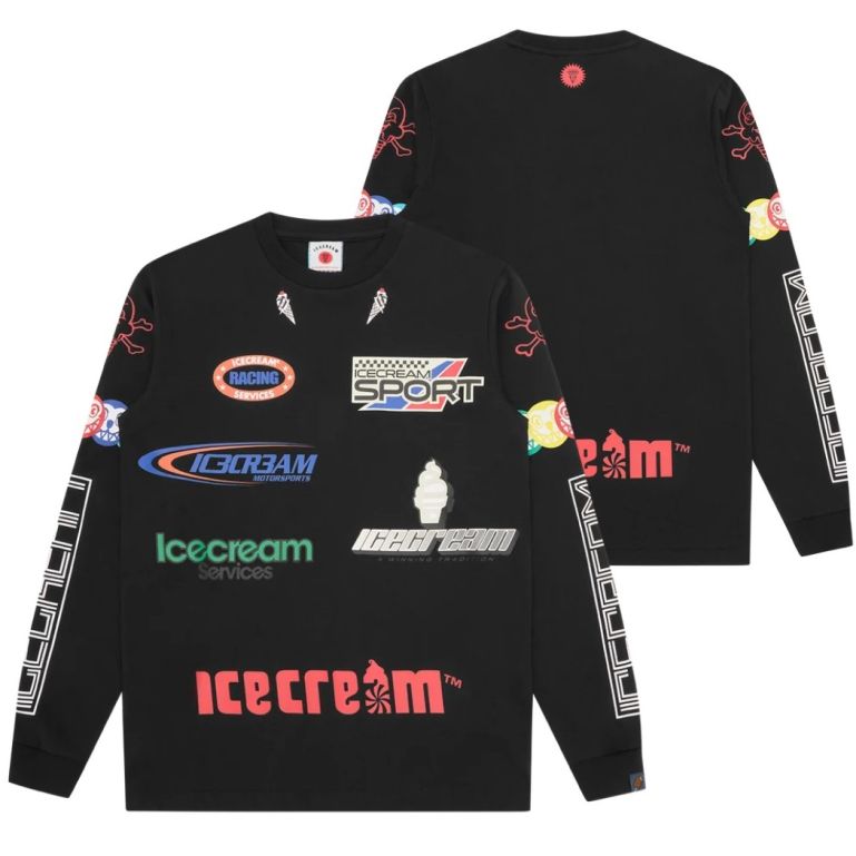 Icecream Pit Crew Longsleeve T-shirt Zwart