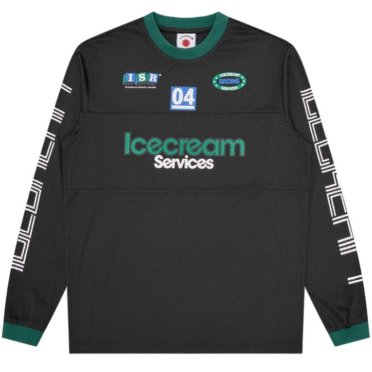 Icecream Services Mesh Longsleeve T-shirt Zwart