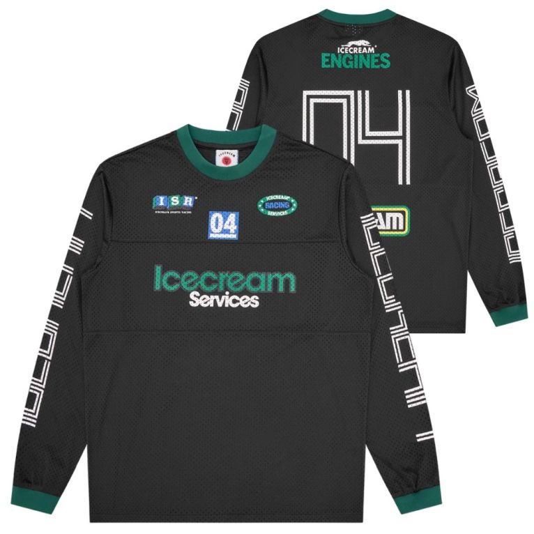 Icecream Services Mesh Longsleeve T-shirt Zwart