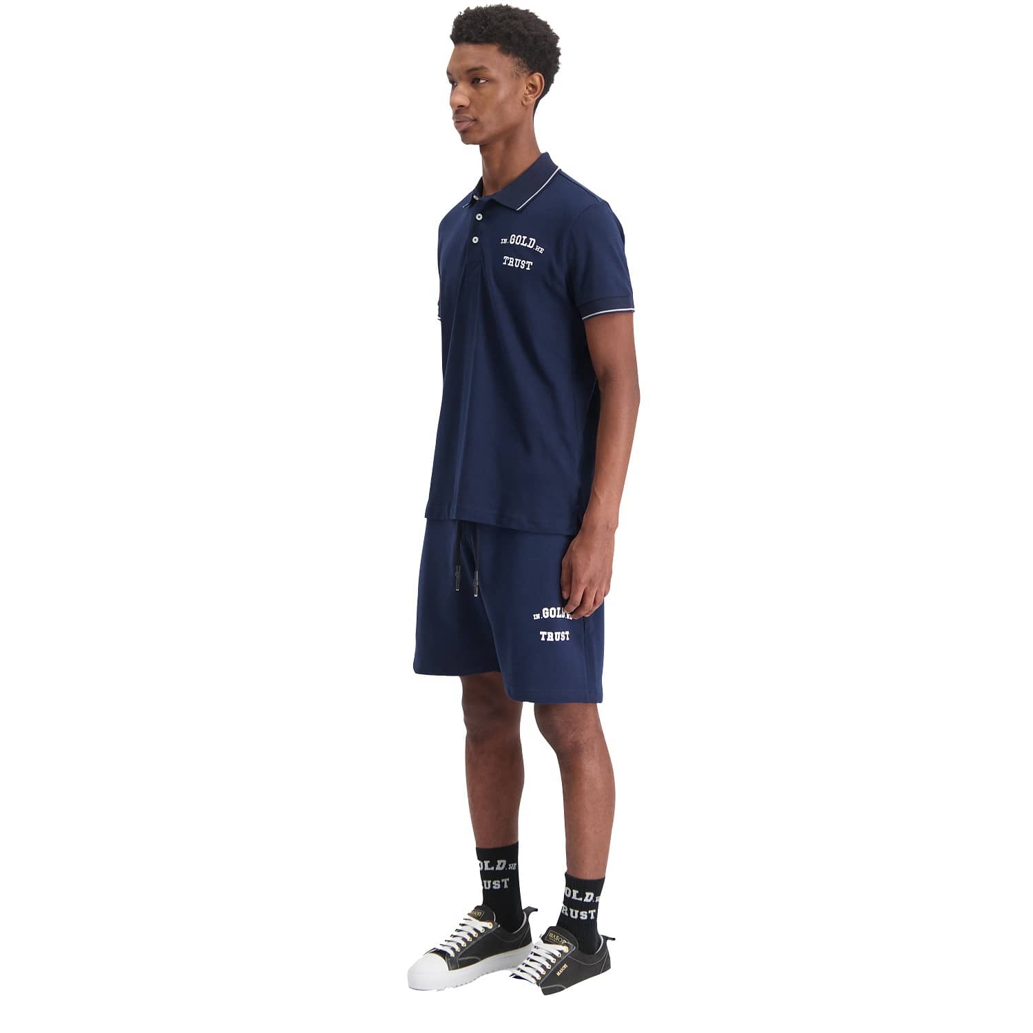 In Gold We Trust Boris Polo Blauw IGWTPO-003