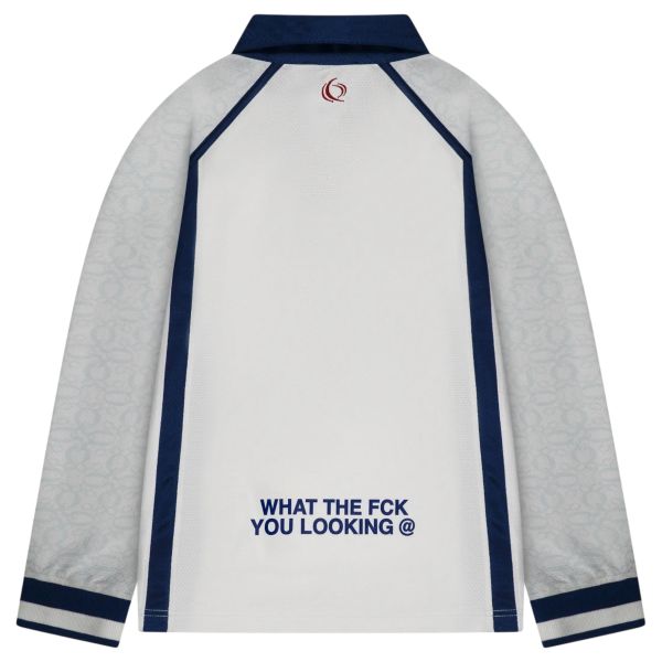 Quotrell Jimmy Longsleeve Polo Off White/Grijs