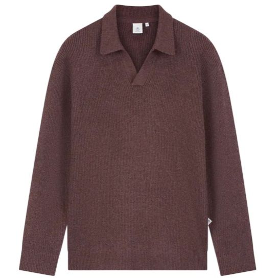 Law of the Sea Ares Knitted Longsleeve Polo Donker Roze
