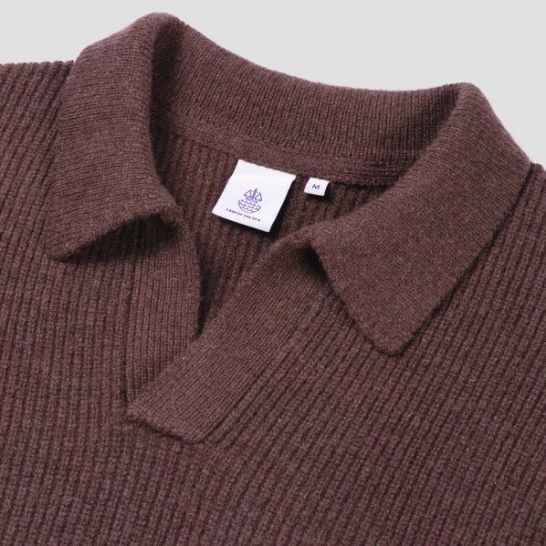Law of the Sea Ares Knitted Longsleeve Polo Donker Roze