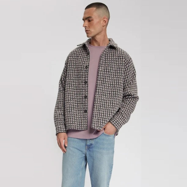 Law of the Sea Sounder Yarn Dyed Check Overshirt Paars