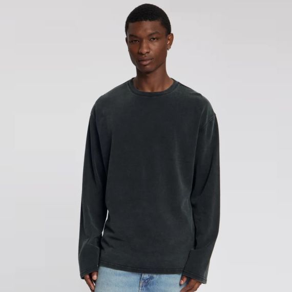 Law of the Sea Thaumas Garment Dye Longsleeve T-shirt Zwart