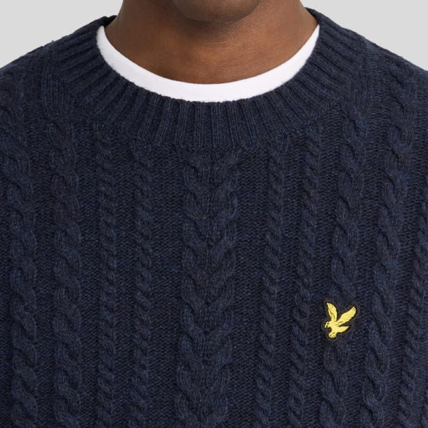 Lyle & Scott Cable Knit Sweater Navy