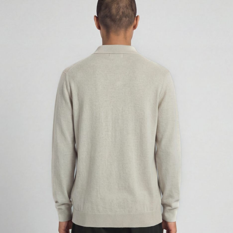 Lyle & Scott Cotton Merino Knitted Overhemd Beige