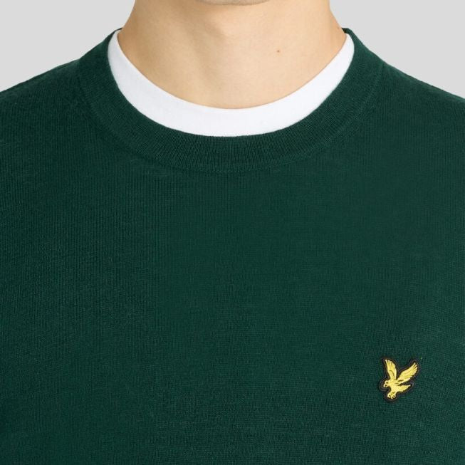 Lyle & Scott Cotton Merino Sweater Donker Groen