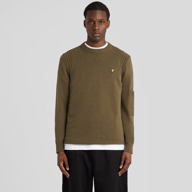 Lyle & Scott Rib Insert Sweater Donker Groen