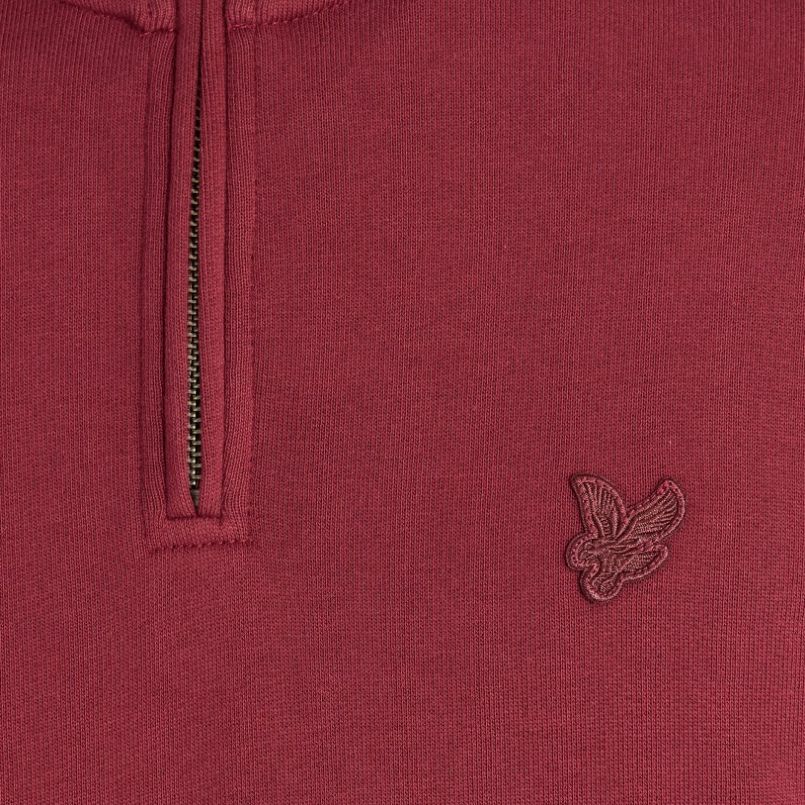 Lyle & Scott Superfine Quarter Zip Sweater Bordeaux