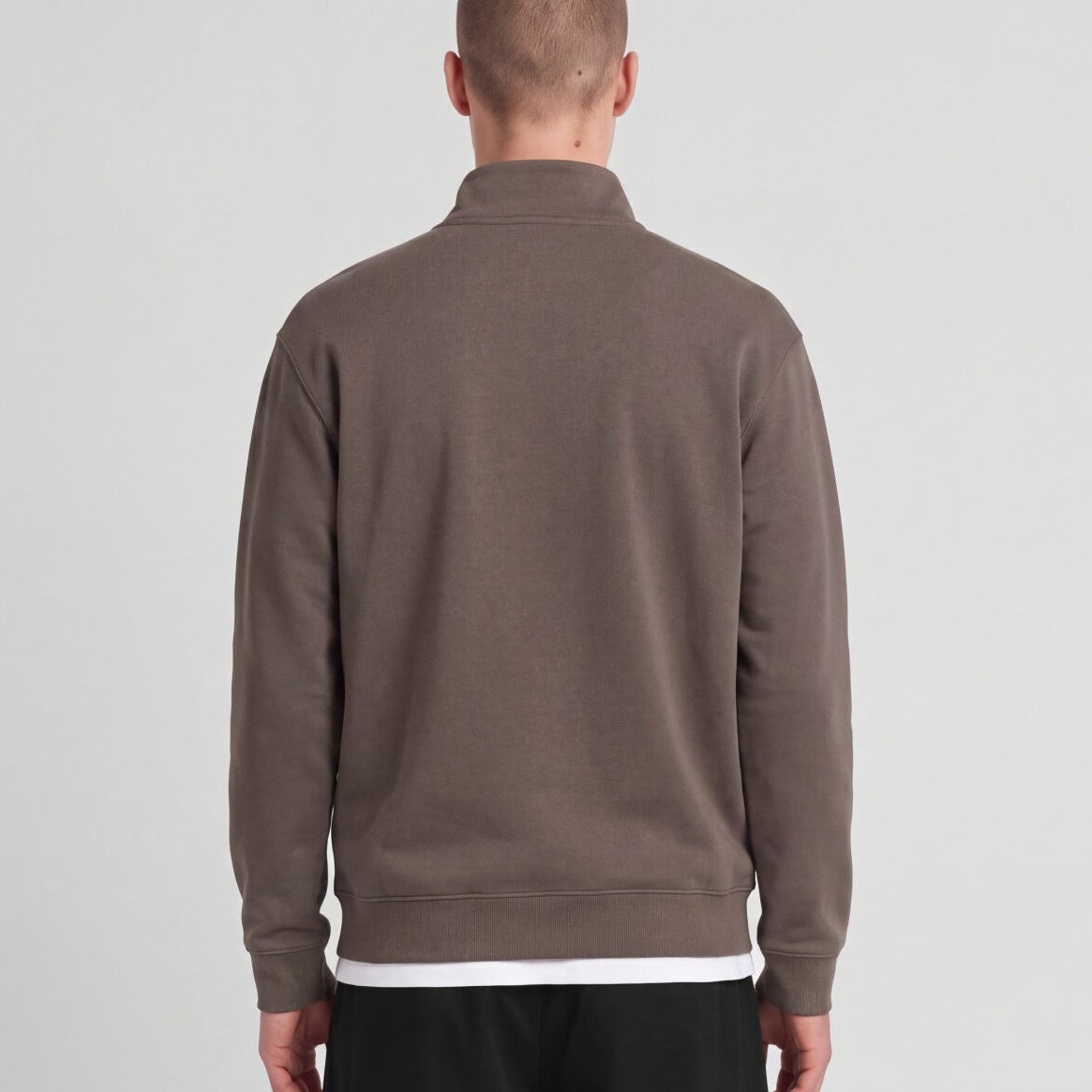 Lyle & Scott Superfine Quarter Zip Sweater Bruin