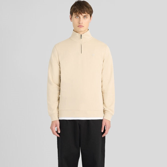 Lyle & Scott Superfine Quarter Zip Sweater Licht Grijs