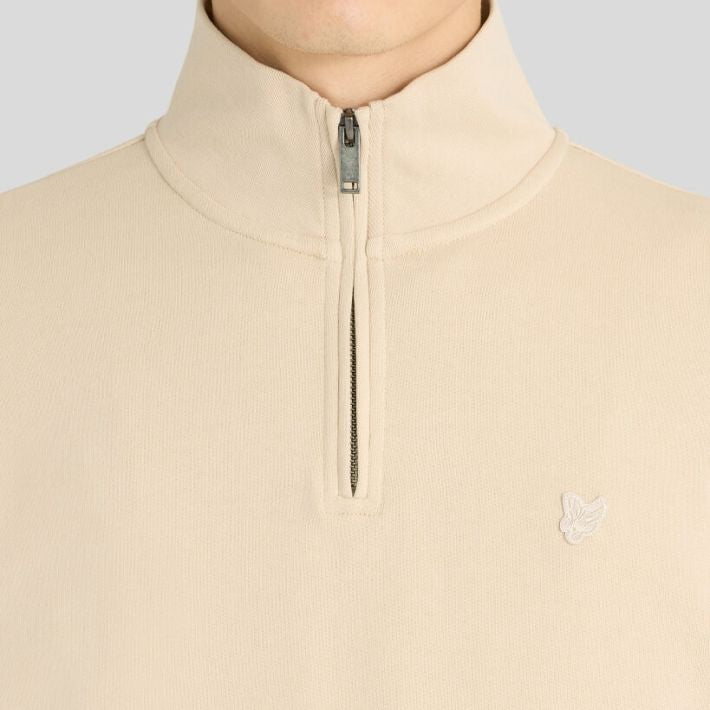 Lyle & Scott Superfine Quarter Zip Sweater Licht Grijs