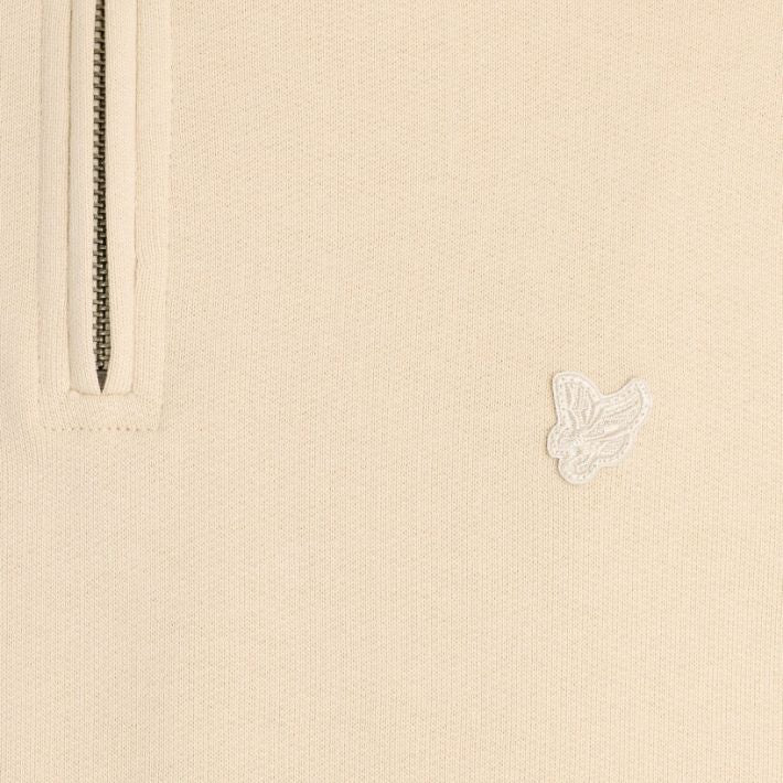 Lyle & Scott Superfine Quarter Zip Sweater Licht Grijs