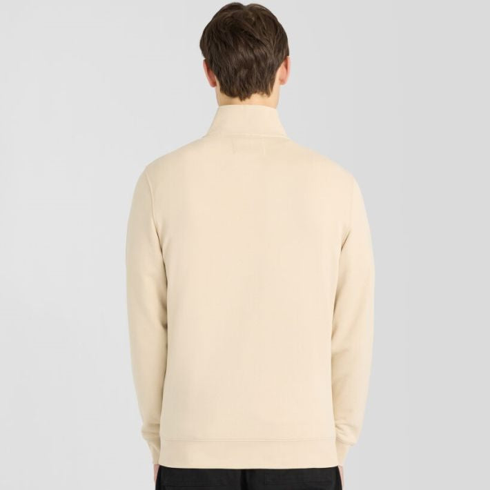 Lyle & Scott Superfine Quarter Zip Sweater Licht Grijs