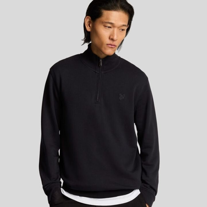 Lyle & Scott Superfine Quarter Zip Sweater Zwart