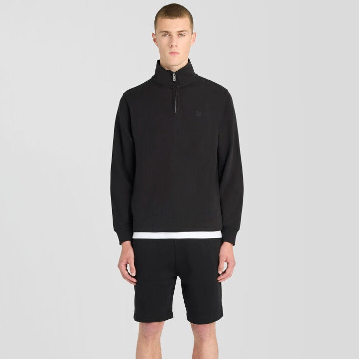 Lyle & Scott Superfine Quarter Zip Sweater Zwart
