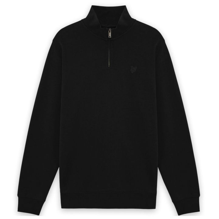 Lyle & Scott Superfine Quarter Zip Sweater Zwart