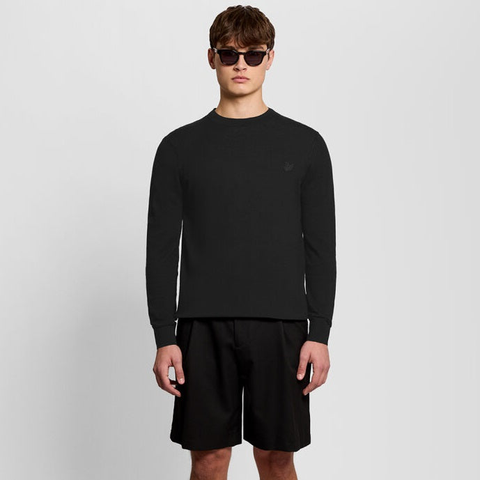Lyle & Scott Tonal Superfine Sweater Zwart