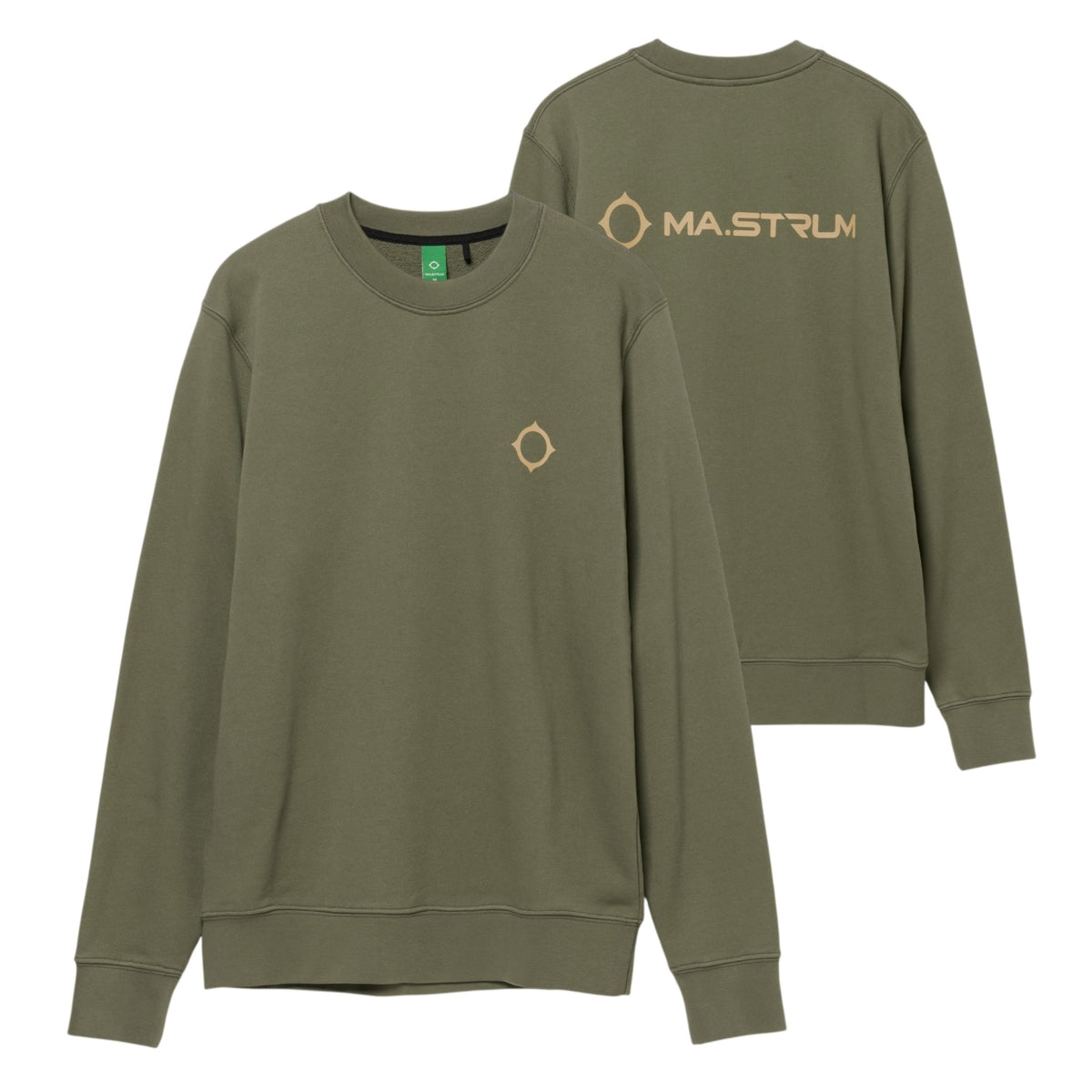 Ma.Strum Aster Back Print Sweater Donker Groen