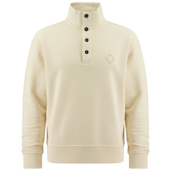 Ma.strum Stria Box Fit Funnel Neck Sweater Beige