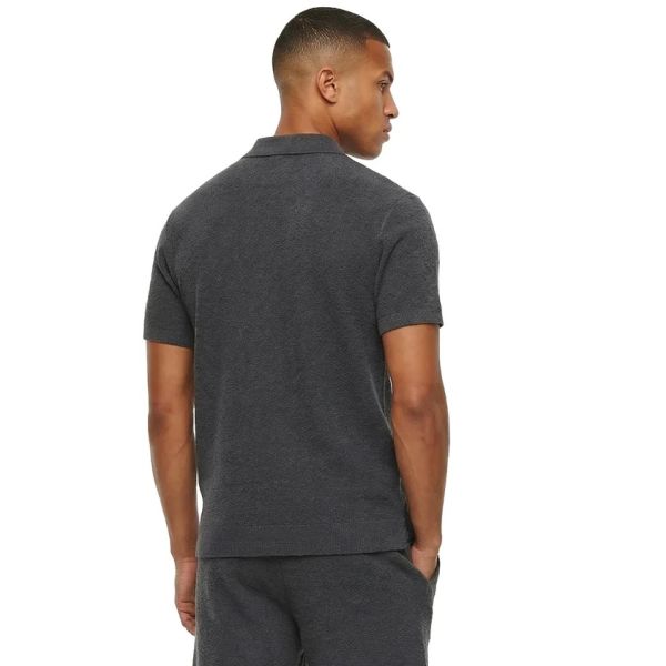Malelions Bouclé Polo Antraciet