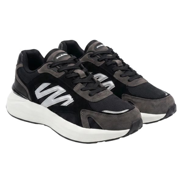 Malelions Casual Suede Sneaker Zwart